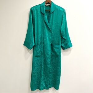 Gold Label Victoria's Secret Lingerie Emerald Kelly Green Satin Robe Small